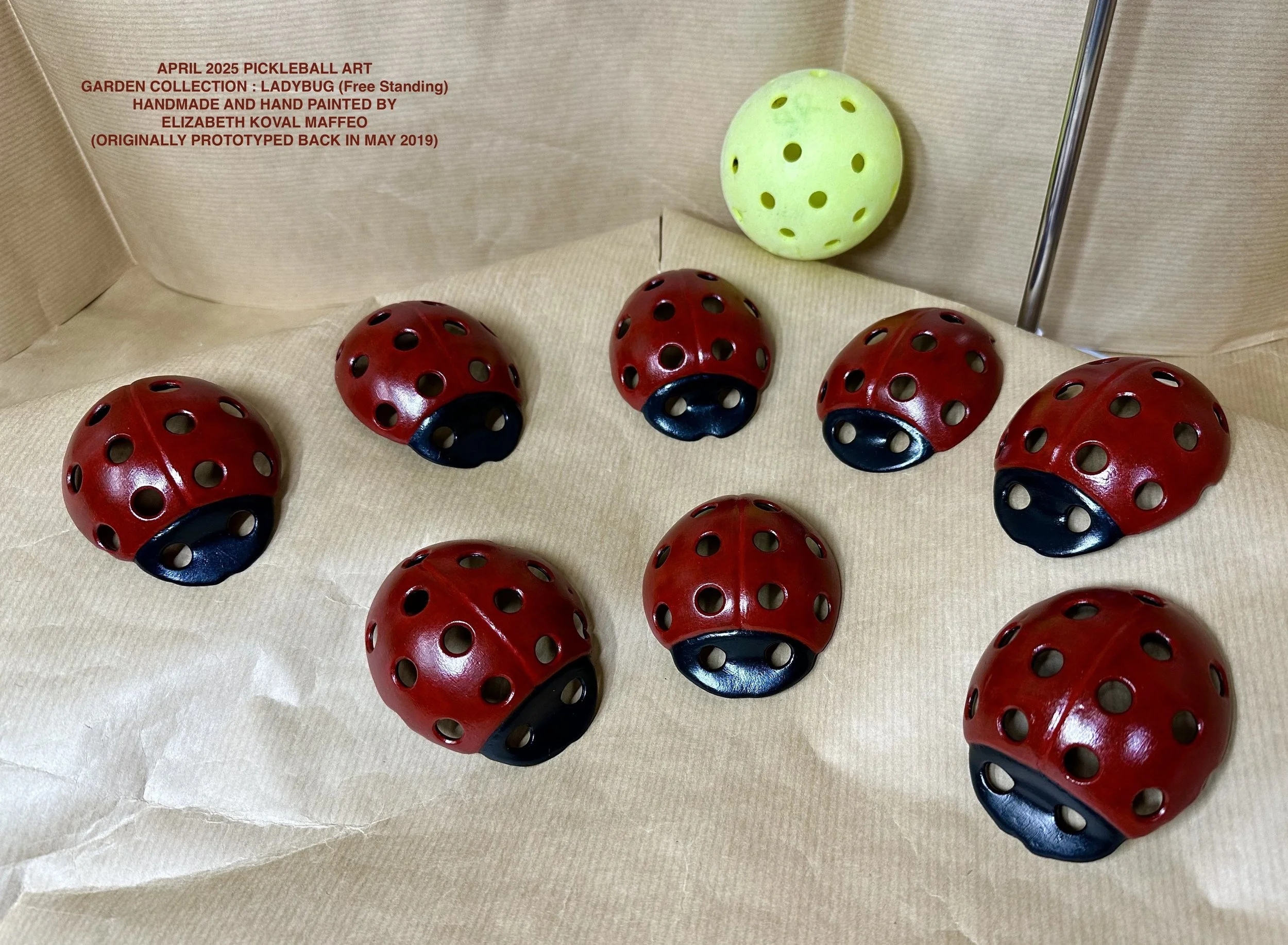 Handmade Recycled Pickleball Art - Ladybug (Free-standing) — Koval