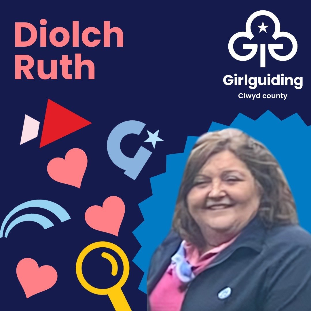 💕Girlguiding Cymru would like to say diolch to Ruth who is the outgoing commissioner for Girlguiding Clwyd county. 

We are incredibly grateful for her 5 years of service.

Thank you, Ruth, for helping all girls know they can do anything!
#Clwyd #Gi