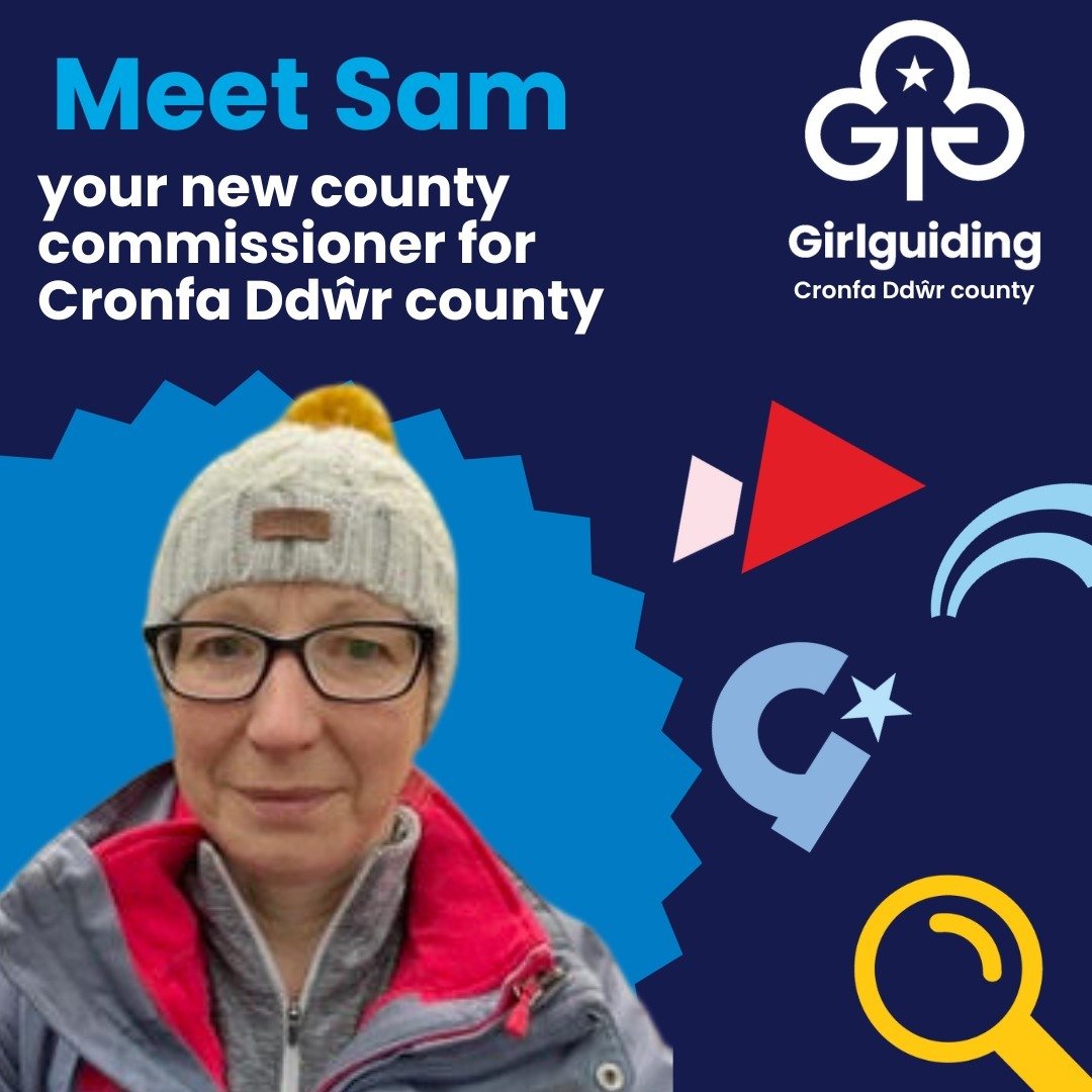 👋 Meet Sam your new county commissioner county for Girlguiding Cronfa Ddŵr county. 

Llongyfarchiadau on your new role from Girlguiding Cymru. 

Sam said &quot;I&rsquo;m really looking forward to getting to know the amazing volunteers across Cronfa 