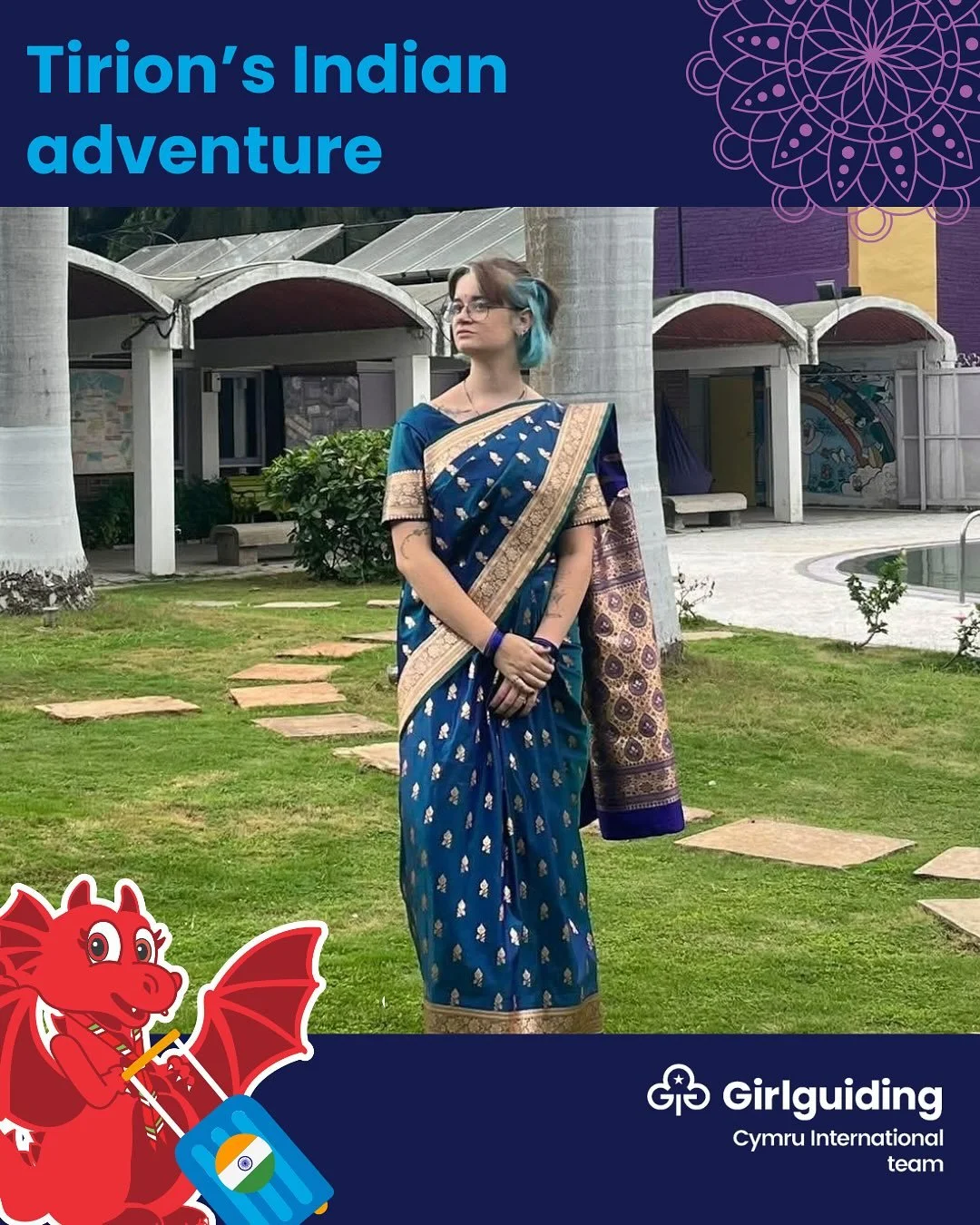 🇮🇳 We&rsquo;re proud to introduce Tirion, a dedicated Brownie Leader from Girlguiding Montgomeryshire, who is currently spending three months volunteering at Sangam World Centre in Pune, India, one of the five World Centres of WAGGGS.

Tirion share