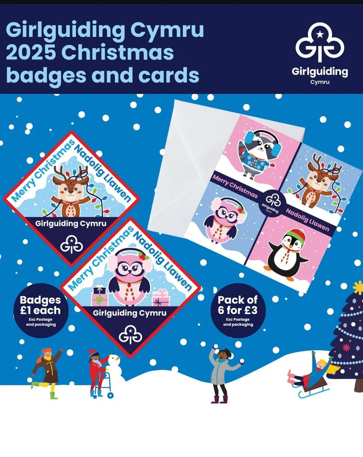 🎄✨ Get ready for Christmas with Girlguiding Cymru! ✨🎄

We&rsquo;re feeling festive already because our 2025 Christmas badges are now available to order! ❄️ This year, we&rsquo;re joined by two adorable new friends: Rhiannon the Reindeer and Olwen t