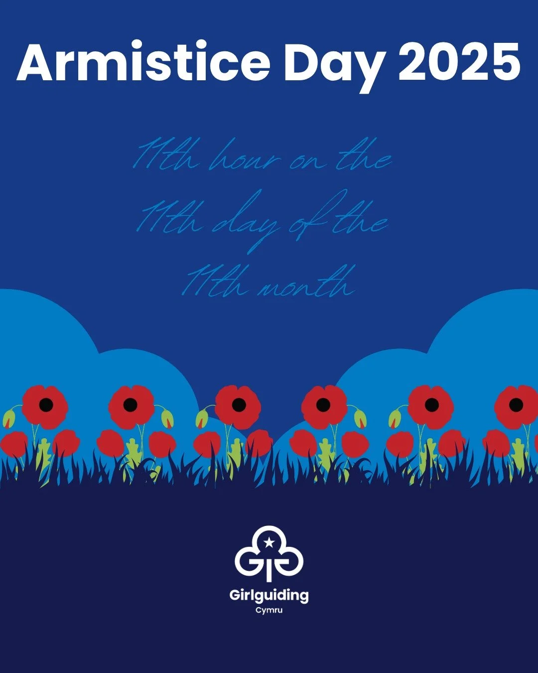 🕊️ Armistice Day 🕊️

Today, on the 11th day of the 11th month, we remember those who have served and sacrificed for our freedom.

At 11am, we invite all members of Girlguiding Cymru &mdash; wherever you are &mdash; to pause for two minutes&rsquo; s