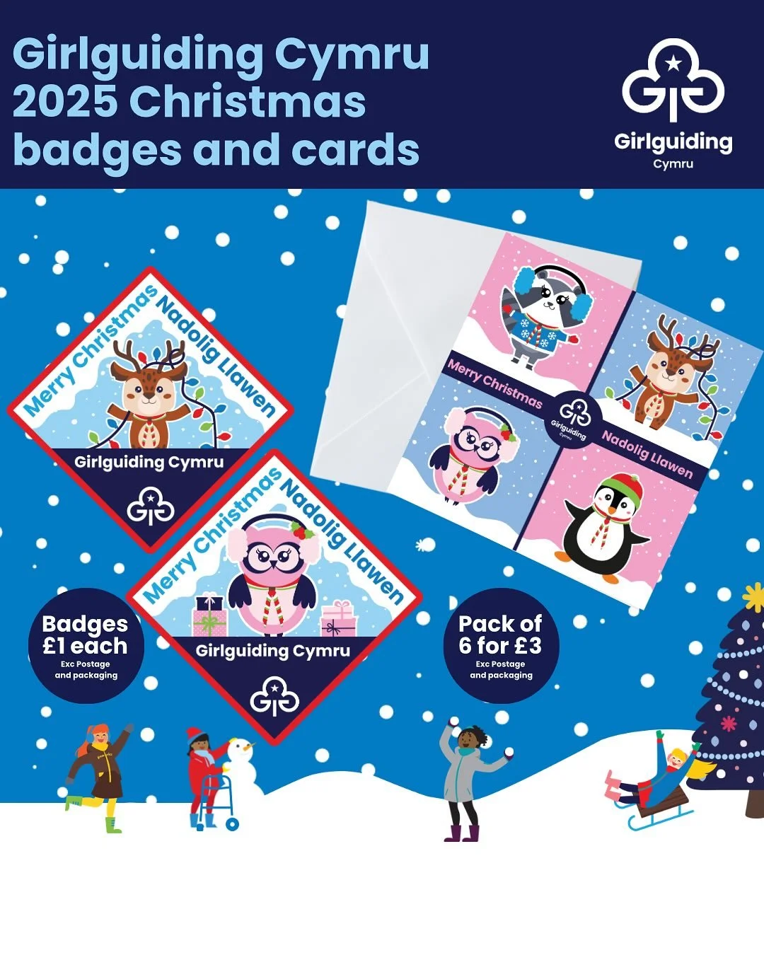 🎄✨ Get ready for Christmas with Girlguiding Cymru! ✨🎄

We&rsquo;re feeling festive already because our 2025 Christmas badges are now available to order! ❄️ This year, we&rsquo;re joined by two adorable new friends: Rhiannon the Reindeer and Olwen t