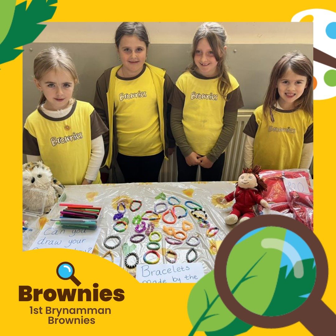 🌟 Well done 1st Brynamman Brownies! 🌟
The Brownies from Girlguiding Carmarthenshire have been busy working towards their Charities badge, and yesterday they put their hard work into action at the Autumn Fair in St Catherine&rsquo;s Church Hall, Bry