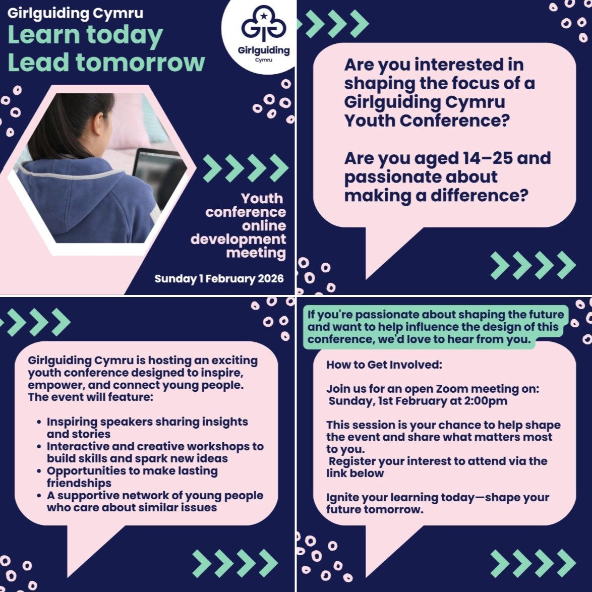 Learn Today, Lead Tomorrow &ndash; Last Call!

Want to help shape the focus of the Girlguiding Cymru Youth Conference?

If you&rsquo;re aged 14&ndash;25 and passionate about making a difference, we want your ideas! This is your chance to influence th