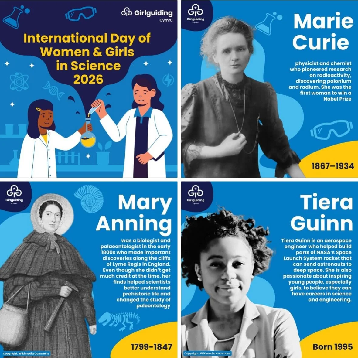 ✨ Today we celebrate International Day of Women and Girls in Science 2026 🔬✨

Marie Curie changed the world through physics and chemistry.
Mary Anning uncovered fossils that reshaped history.
Tiera Guinn is helping build rockets for space exploratio