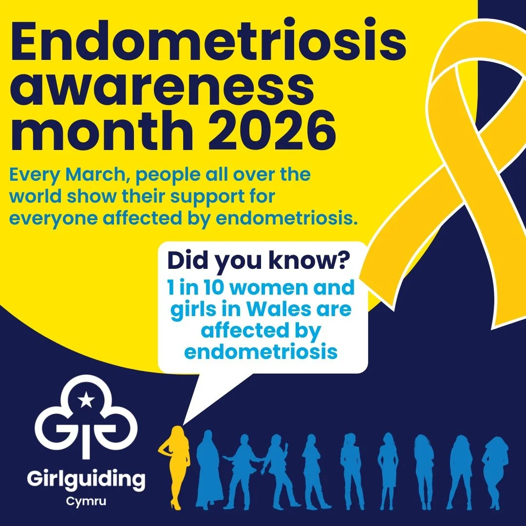 🌸 Endometriosis Awareness Month 🌸
At Girlguiding Cymru, we&rsquo;re raising awareness about endometriosis, a condition that can affect school, work, and everyday life. This year, we&rsquo;ve seen some progress in Wales, and we hope awareness and su