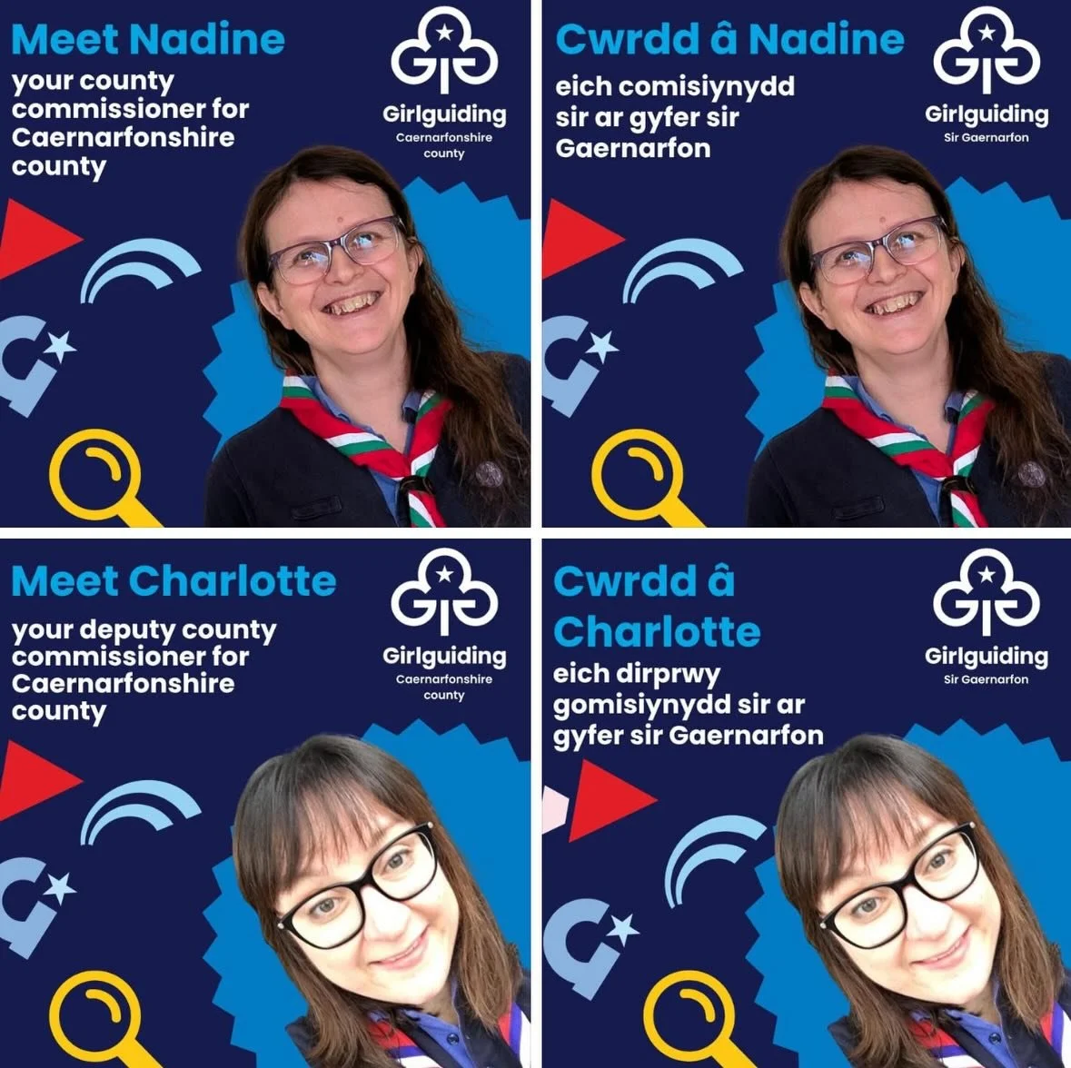 👉We are delighted to welcome Nadine Murphy as County Commissioner for Caernarfonshire and to welcome Charlotte Makanga as Deputy County Commissioner.

We look forward to the developments they will bring to shape the future of Girlguiding in Caernarf