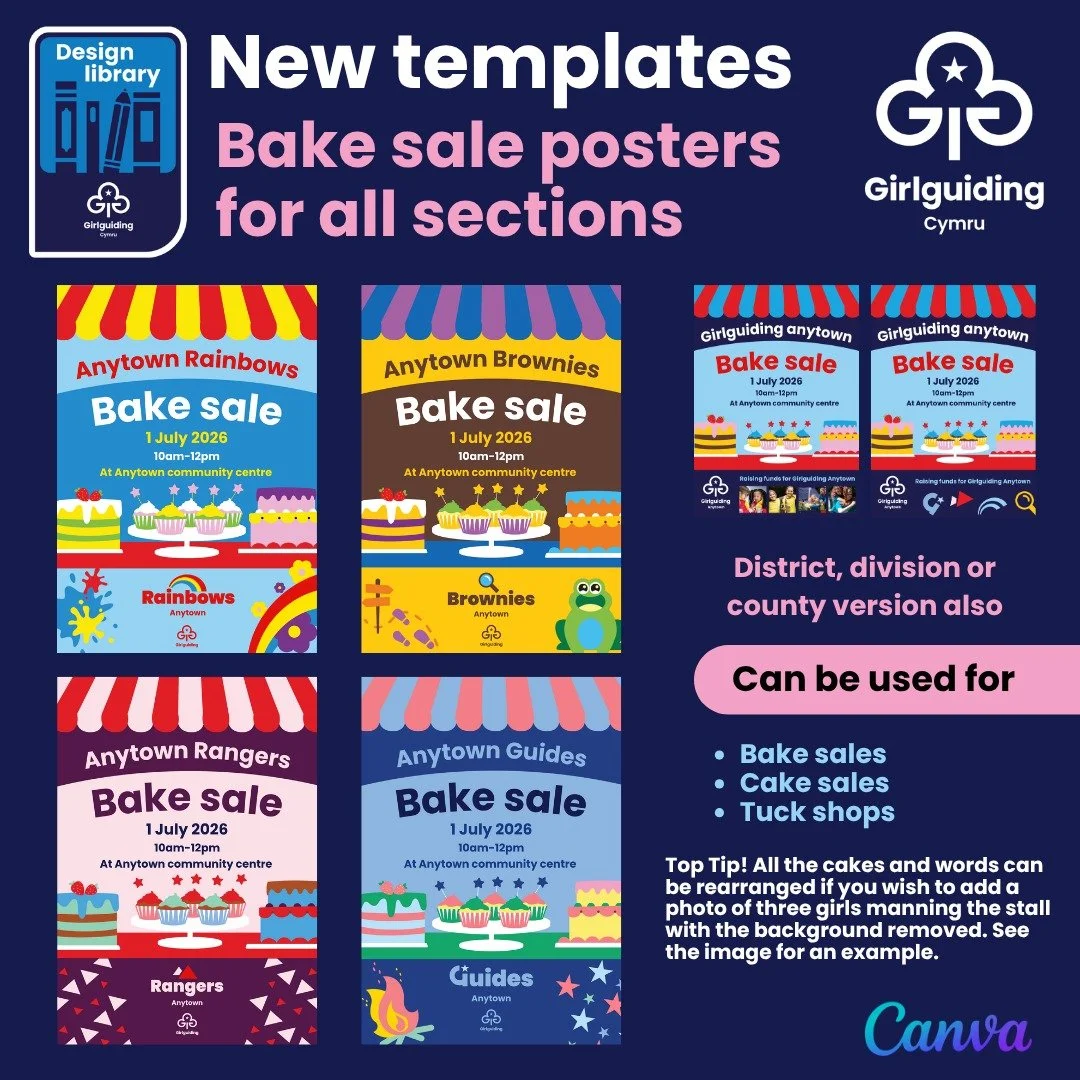 🎉 NEW Bake sale Posters are here! 🏕️
We&rsquo;re excited to share our brand new bake or cake sale poster templates, designed to make promoting your next fundraiser quick, easy and on-brand 💚

✨ Editable in Canva, even with a free account.
✨ Perfec