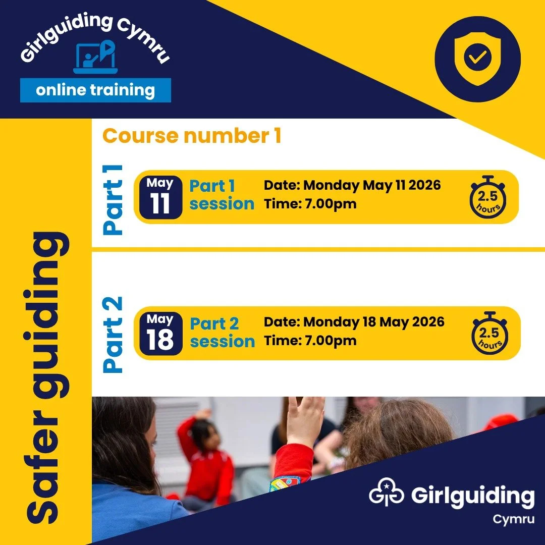 💛 Safer guiding virtual training dates Spring Summer 2026

Safer guiding is Girlguiding&rsquo;s safeguarding training, covering the content used to form safe space levels 1, 2, and 3. 

It is compulsory for new volunteers to complete, and for curren
