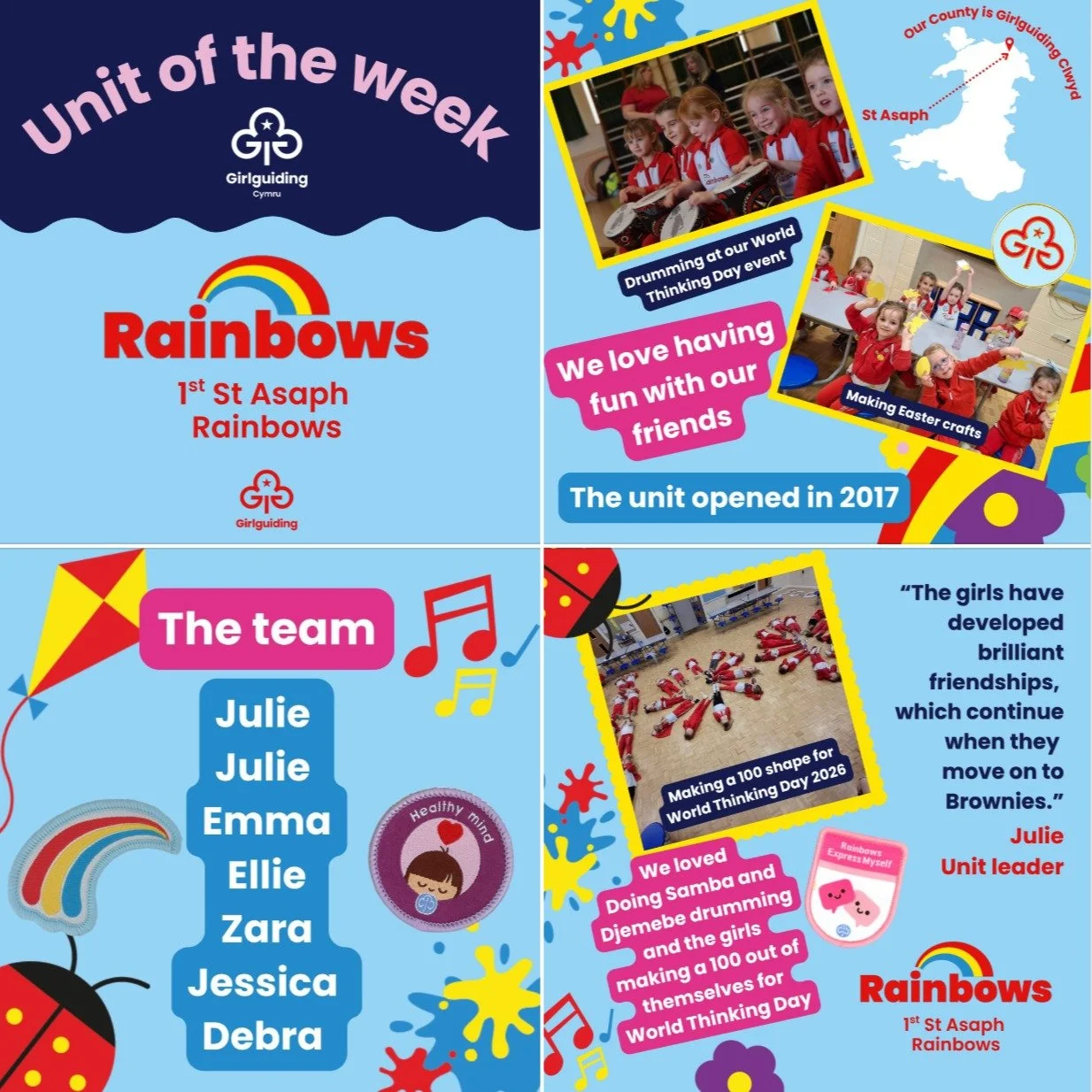 🌟 Girlguiding Cymru: Unit of the Week 🌟

We&rsquo;re excited to continue our Girlguiding Cymru Unit of the Week! Every Monday, we shine a spotlight on one of our amazing units and celebrate the fun, friendship, and adventure they bring 💙

This wee