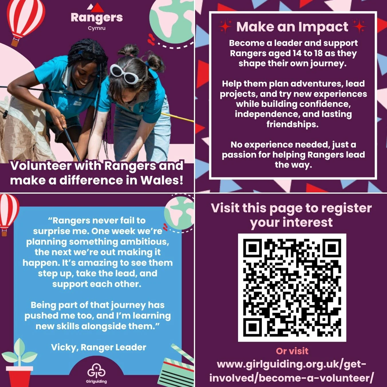 💙 Join Girlguiding Cymru as a volunteer and support Rangers aged 14&ndash;18 to take the lead, build confidence, and explore new opportunities through youth-led adventures, community action, and challenges! 🌍✨🔥

From leadership and independence to