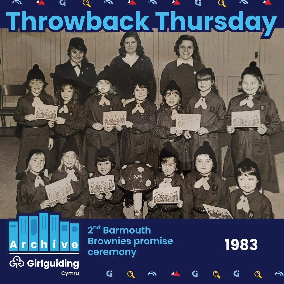 🌟 Throwback Thursday is here! 🌟
↩️ We&rsquo;re heading back in time with this fantastic photo of 2nd Barmouth Brownies in Girlguiding Meirionnydd. 

The photo was taken in 1983 and shows the unit shortly after opening, with all the girls making the