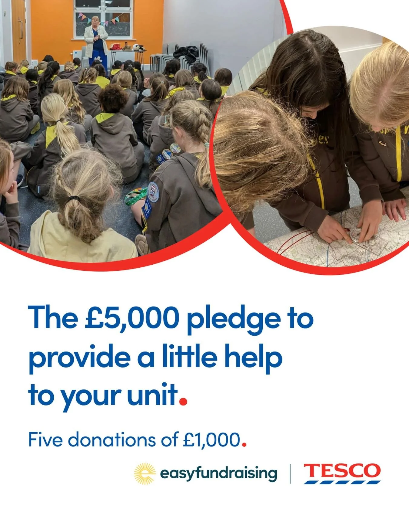 Tesco pledging &pound;5,000 for good causes this May &ndash; including your unit! 
 
This May, Tesco and easyfundraising have come together again to give a little help to good causes across the UK. Five community focused causes, including guide units