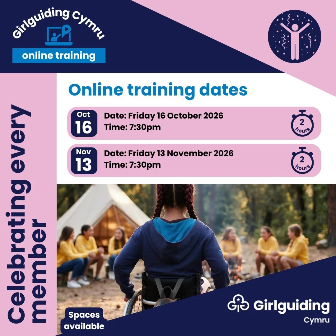 💻 Celebrating Every Member &ndash; Online Training Dates

New training dates are now available for Celebrating Every Member training with Girlguiding Cymru.

These sessions will support you to create a welcoming environment for all members, with pra