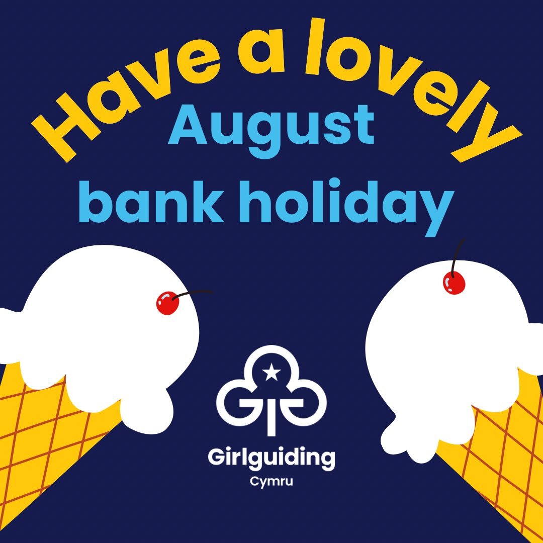 🌸 We hope all our members are having a lovely August Bank Holiday! 💙

A little reminder that the Girlguiding Cymru office is closed today and will reopen tomorrow at 9am.

Enjoy your bank holiday! ✨