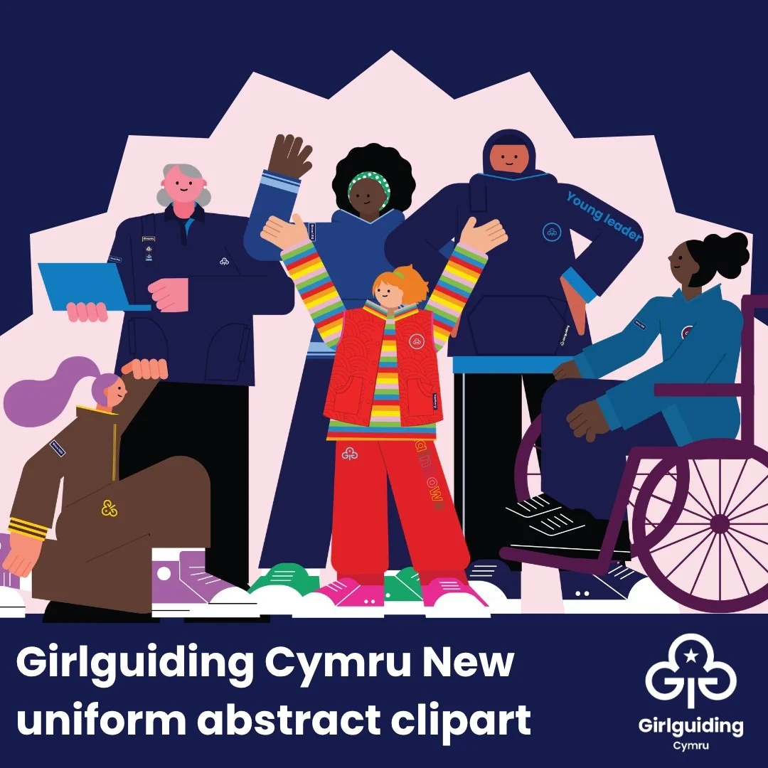 ✨ Meet our brand-new guiding characters! ✨

We're so excited to share a fresh set of abstract characters wearing the new Girlguiding uniform, and they're now waiting for you in the Girlguiding Cymru resources section of our website! 💙

You can use t