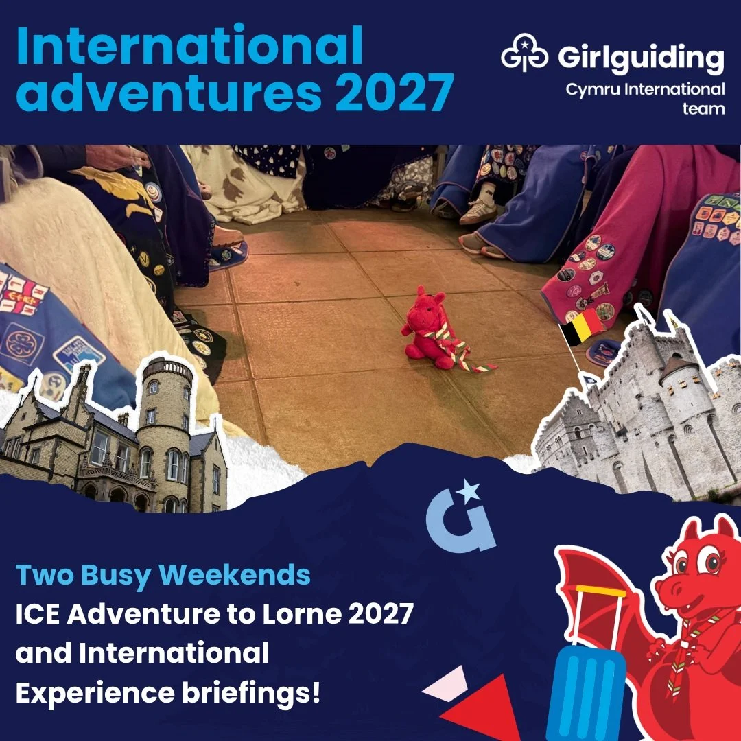 🌍 Girlguiding Cymru International news from Carol 💚✈️

I&rsquo;ve had a busy few weekends attending international briefing weekends, and it&rsquo;s been wonderful to see all the exciting adventures our members have ahead of them!

At the beginning 