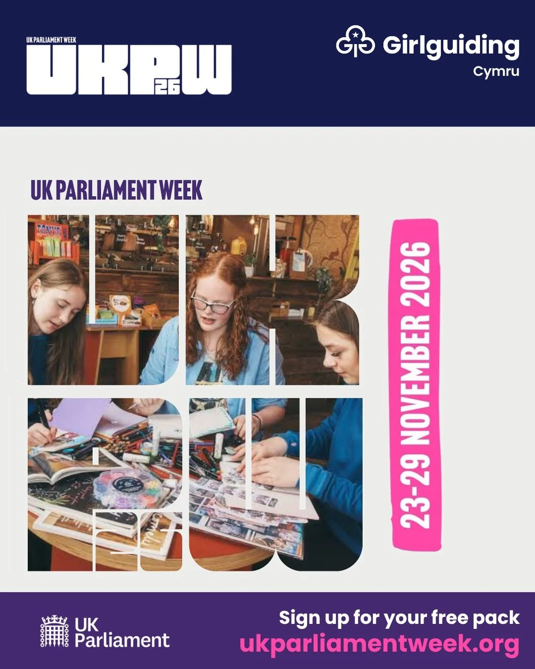 🏛️ UK Parliament Week is coming! 23 to 29 November #UKPW26

Ever wondered how decisions get made, or how girls and young women can make their voices heard? UK Parliament Week is a brilliant chance for Rainbows, Brownies, Guides and Rangers to discov