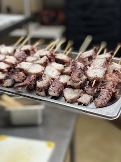Our famous charcoal grilled skewers are available through our catering services
