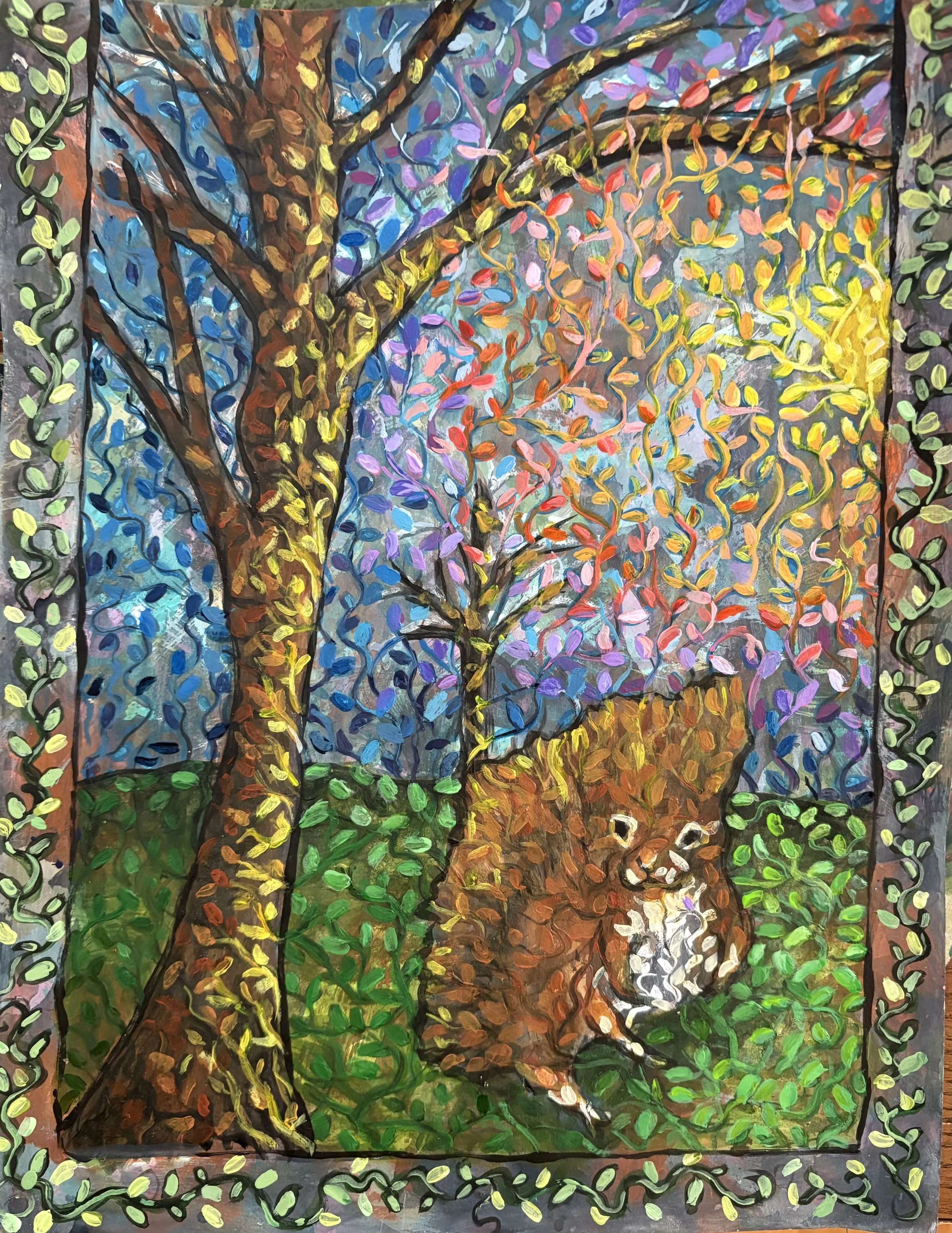 The Sun Rises Pretty Much Every Day No Matter What, acrylics, media paper, 11x14.