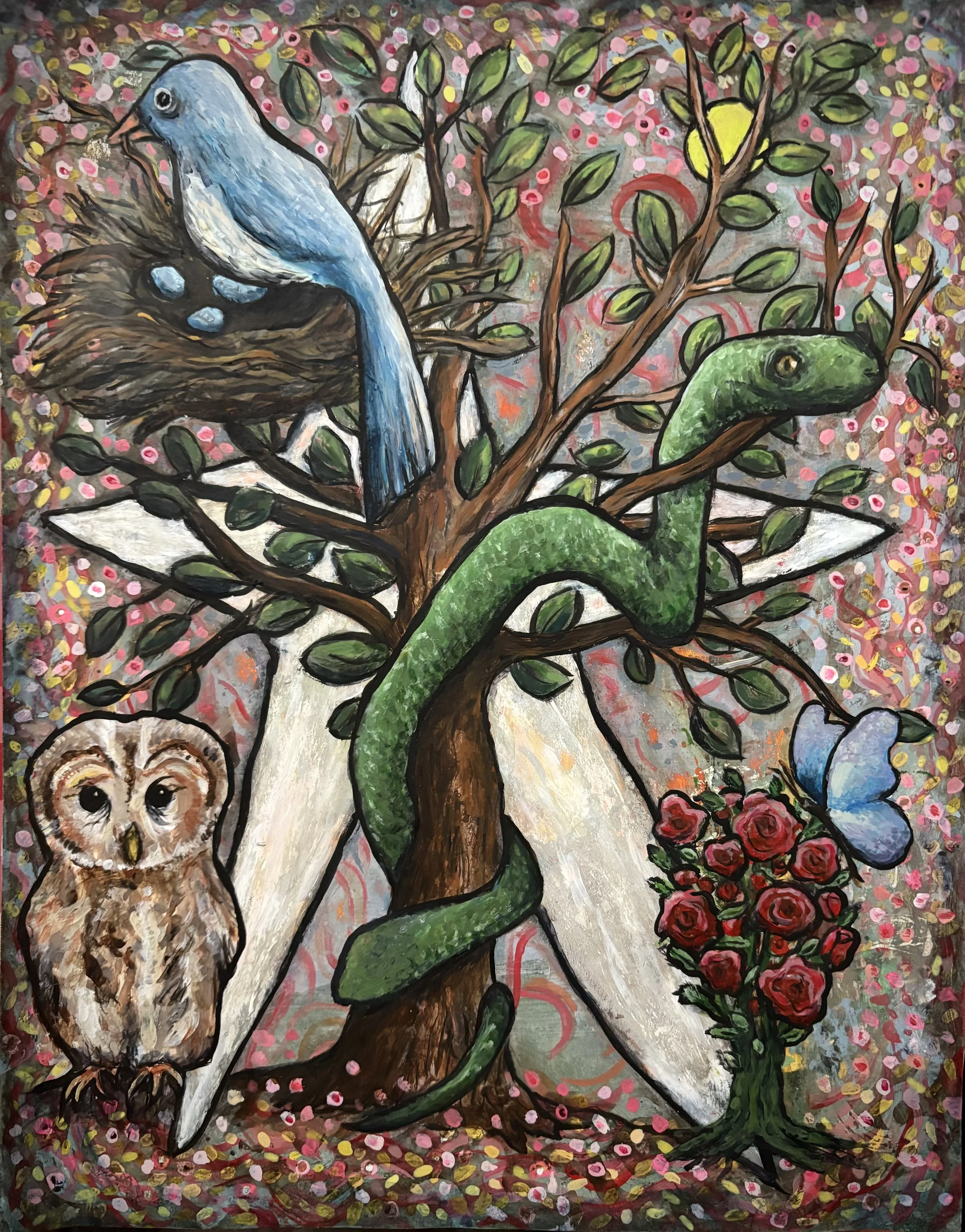 Looking for Alternate Origin Story. 11x14, acrylic, media paper. $200, DM if interested.