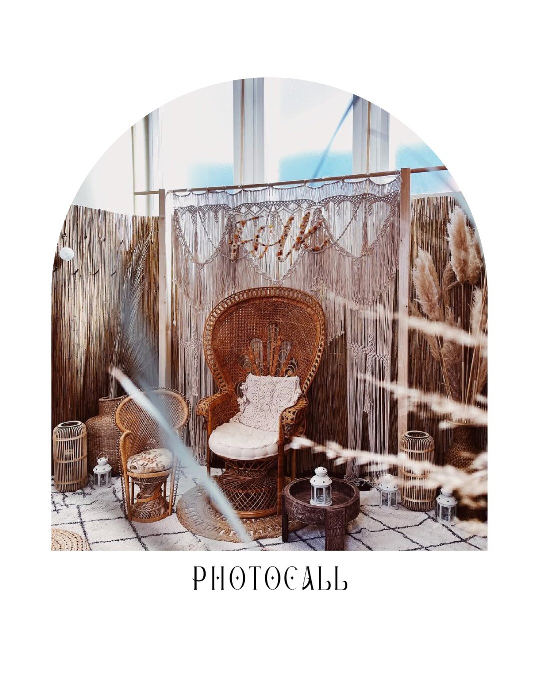 ☽ PHOTOCALL
Lors de cette édition du Folk Spirit Market, vous aurez la possibilité de vous faire prendre en photos dans le décor imaginé et réalisé par @thebohomes à l'entrée de l'év&eac