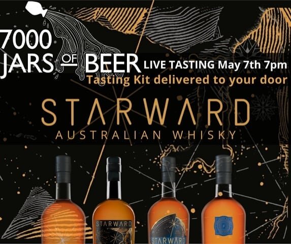 Stuck at home? We've got something for you to look forward to. On May 7th we're teaming up with Starward Australian Whisky to bring you an exclusive online tasting. Buy your dram kit (4x30ml beautifully crafted whiskies), we'll get the kit delivered 
