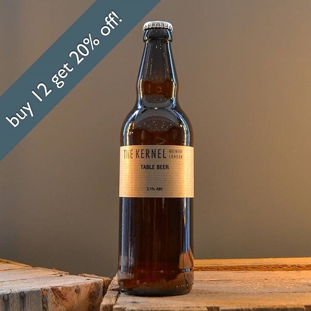 For a week only buy 12 bottles of Kernel Table Beer or Pale Ale and get 20% off!  You can mix and match too, buy 6 Pale and 6 Table beer, for the nights you want to take it easy 😇