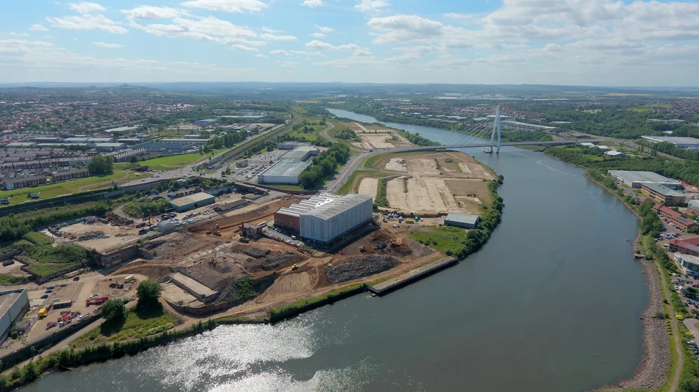 Aerial view of the Sunderland Strategic Transport Corridor Phase 3 project area
