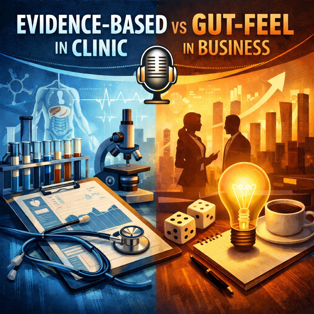 Evidence-based in clinic, Gut-feel in business