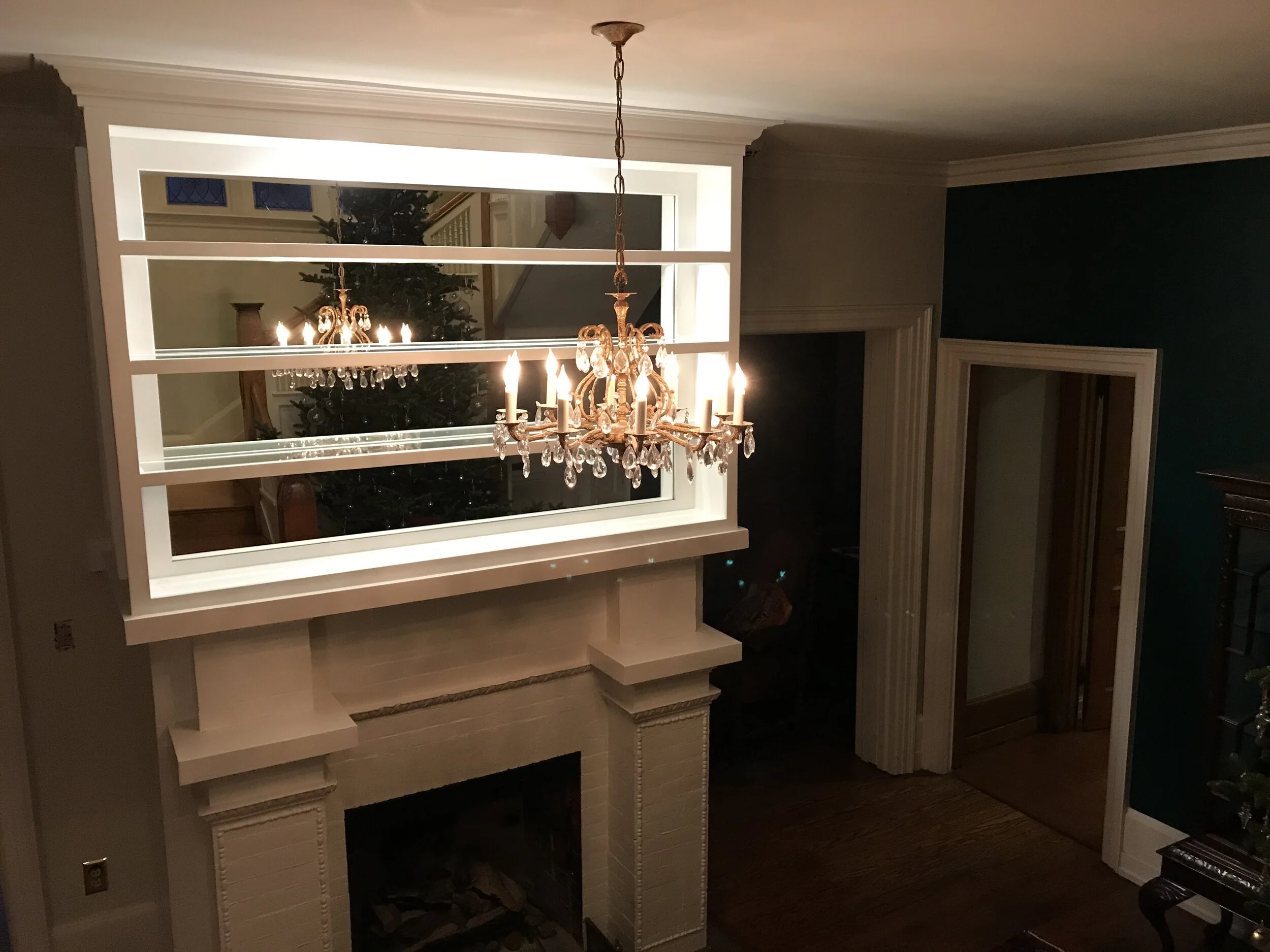 Custom mantle shelf