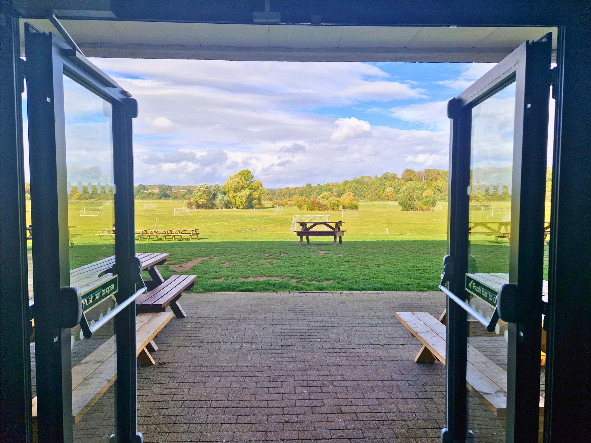Outdoor seatings at Somerdale Pavilion pub