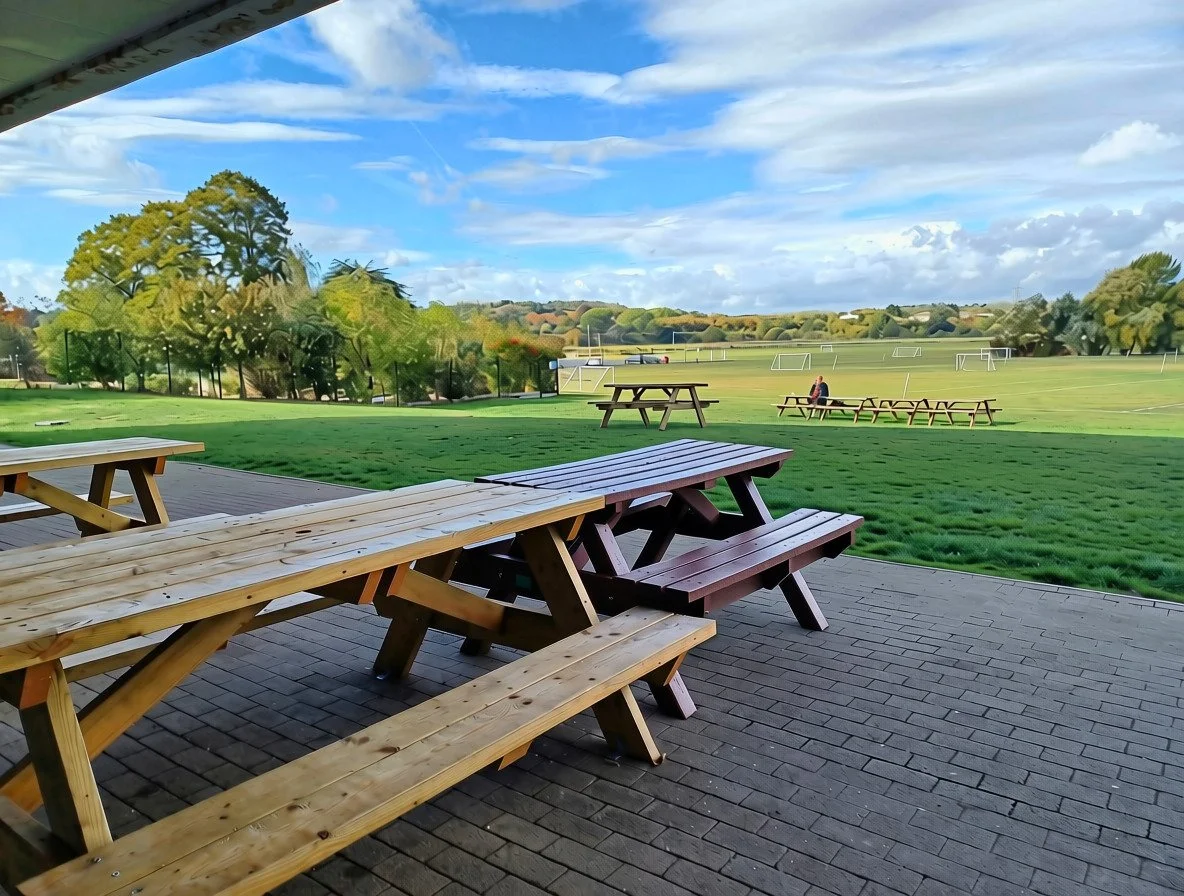 Outdoor seatings at Somerdale Pavilion pub