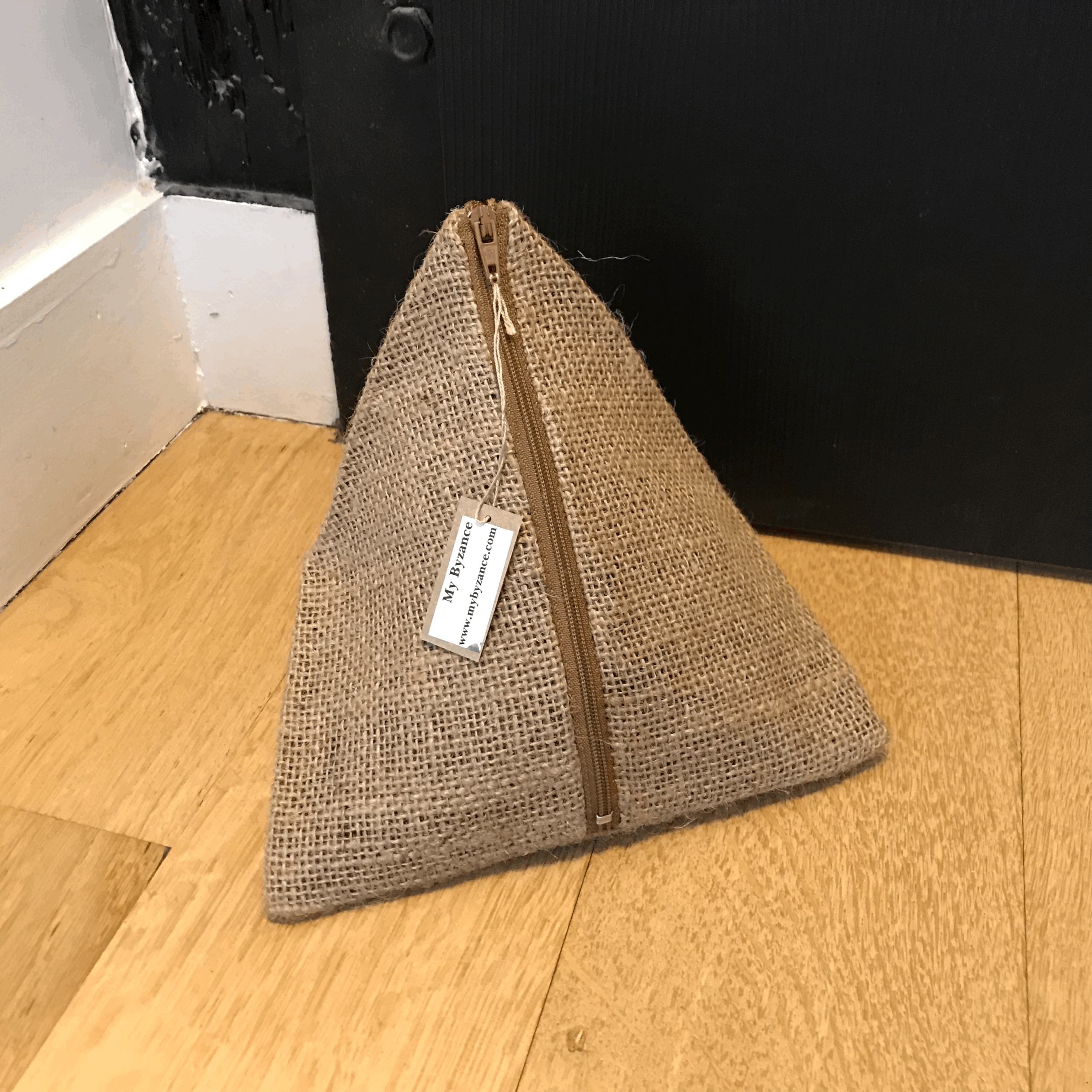Bloc-porte en toile de jute taupe de My Byzance
