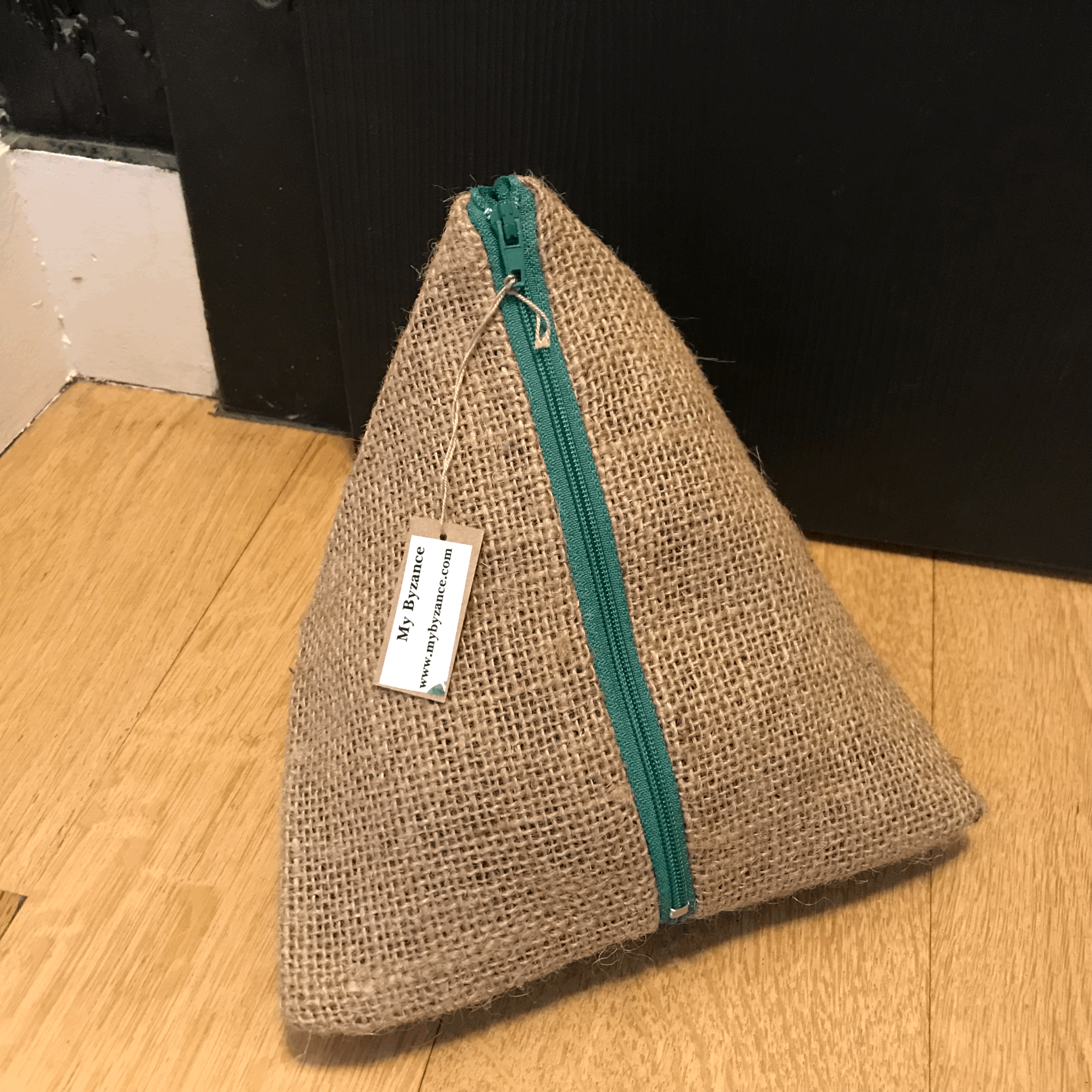 Bloc-porte en toile de jute vert de My Byzance
