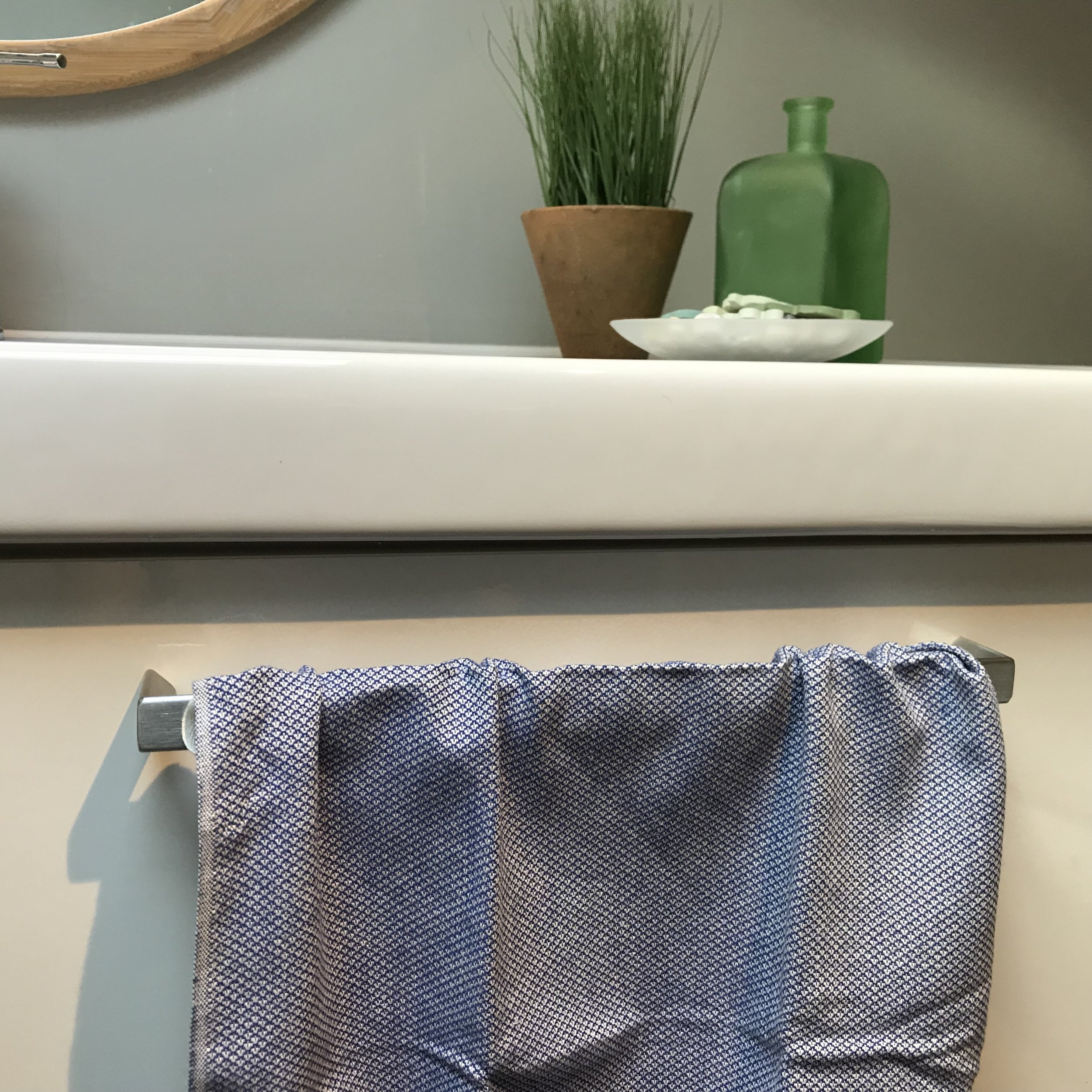 Essuie-main en coton tissé bleu de My Byzance