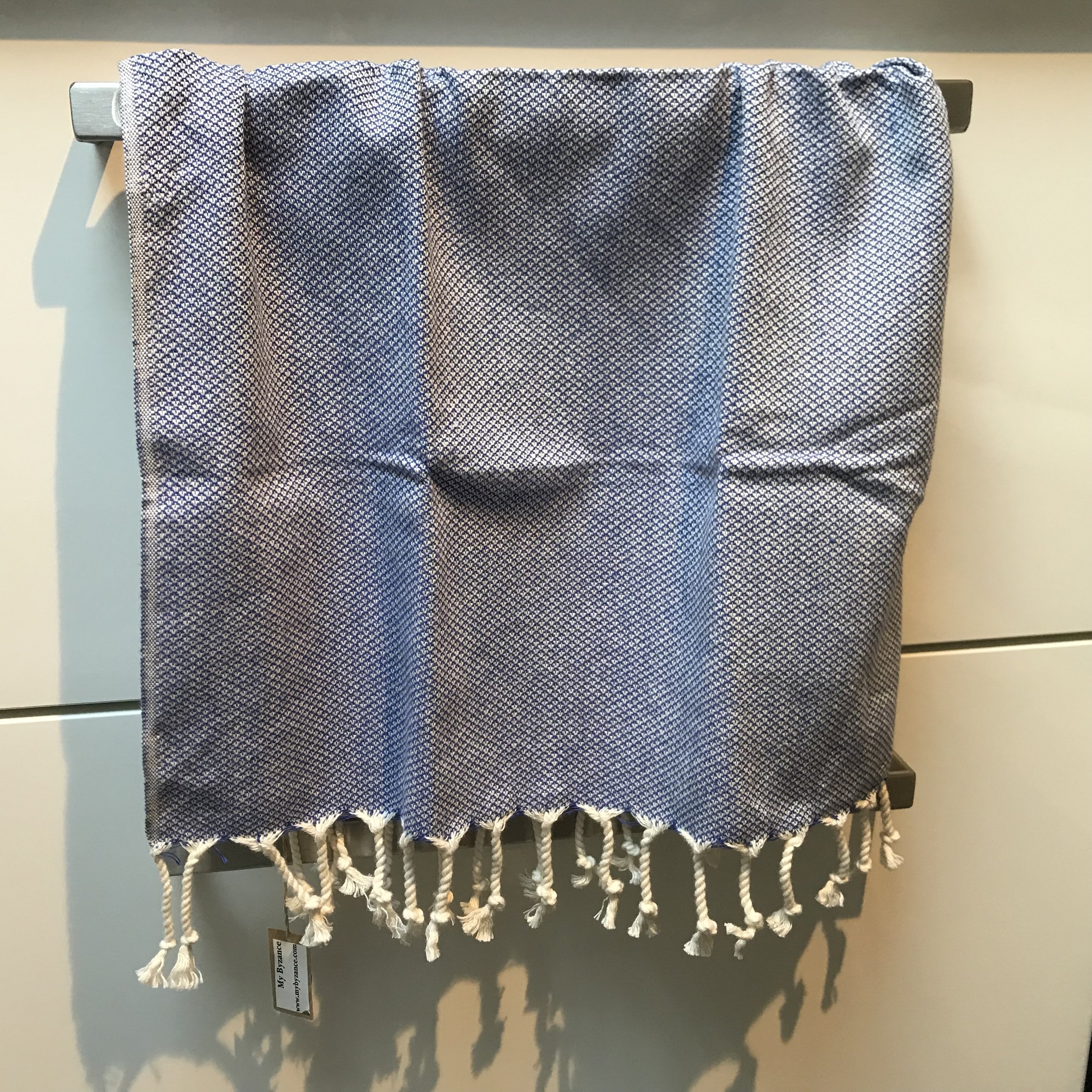 Essuie-main en coton tissé bleu de My Byzance