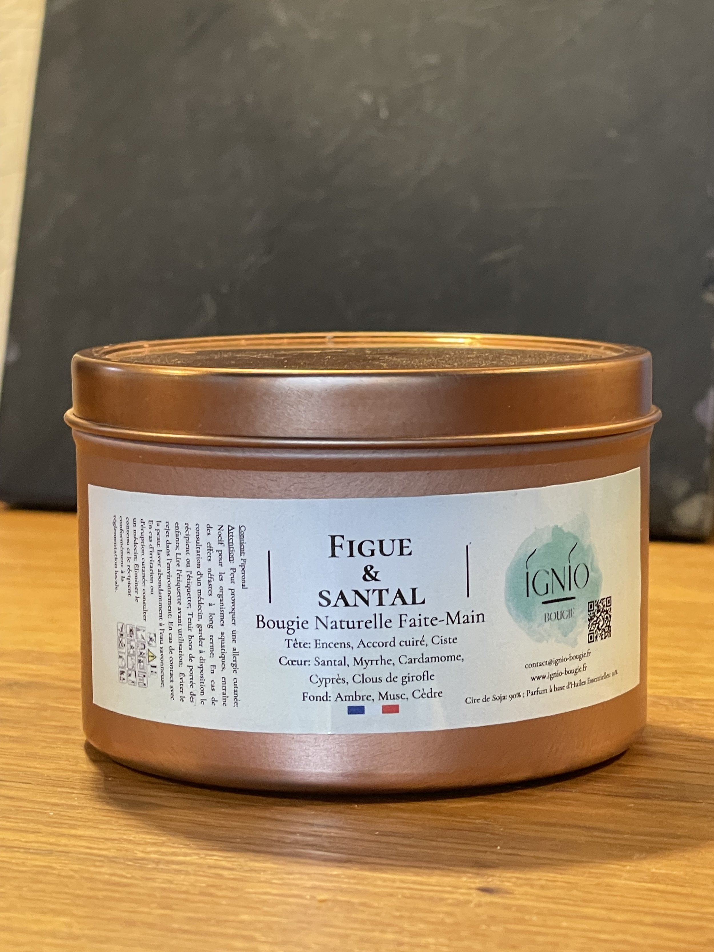 Bougie Ignio bio Figue & Santal de My Byzance