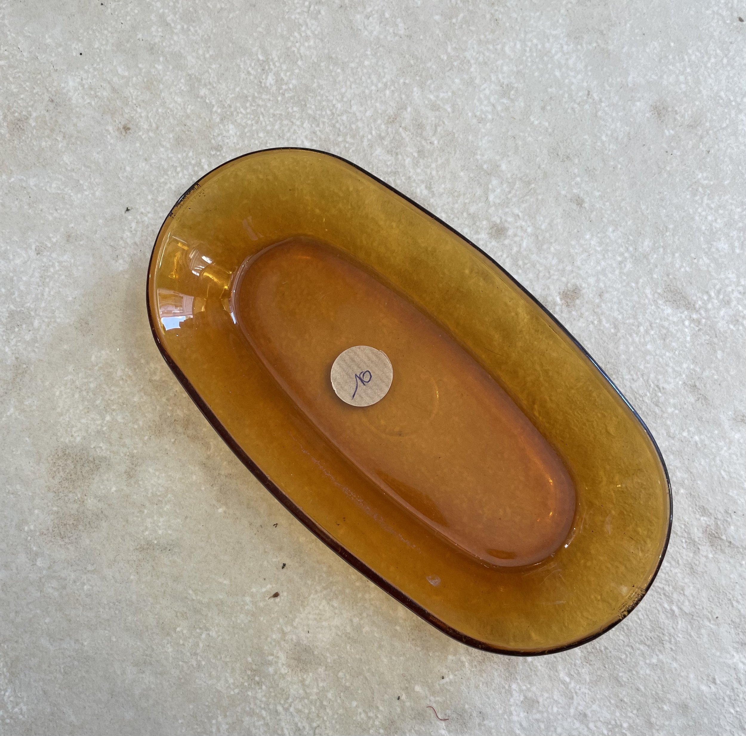 Ravier oval en verre orangé 18 cm De My Byzance Broc