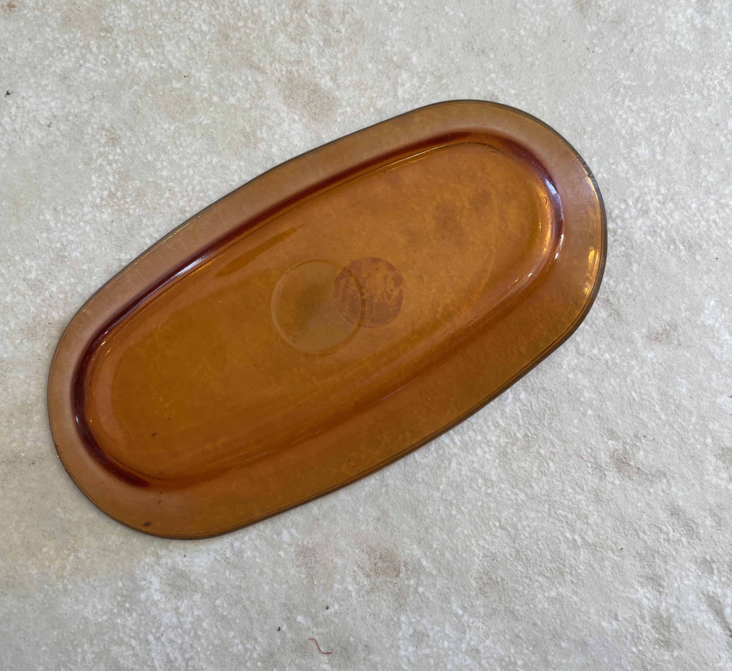 Ravier oval en verre orangé 18 cm De My Byzance Broc