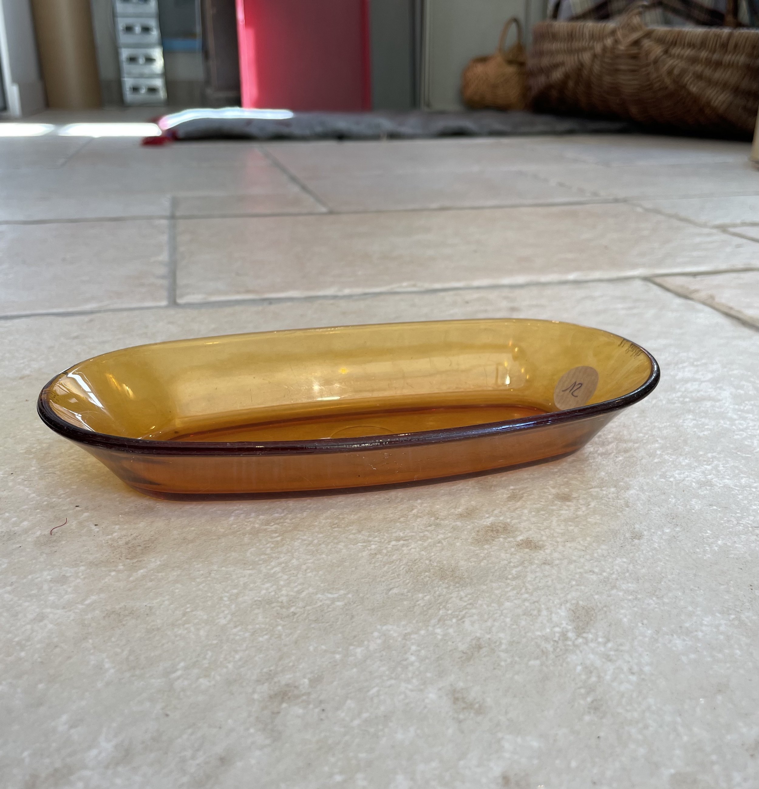 Ravier oval en verre orangé 21 cm My Byzance Broc