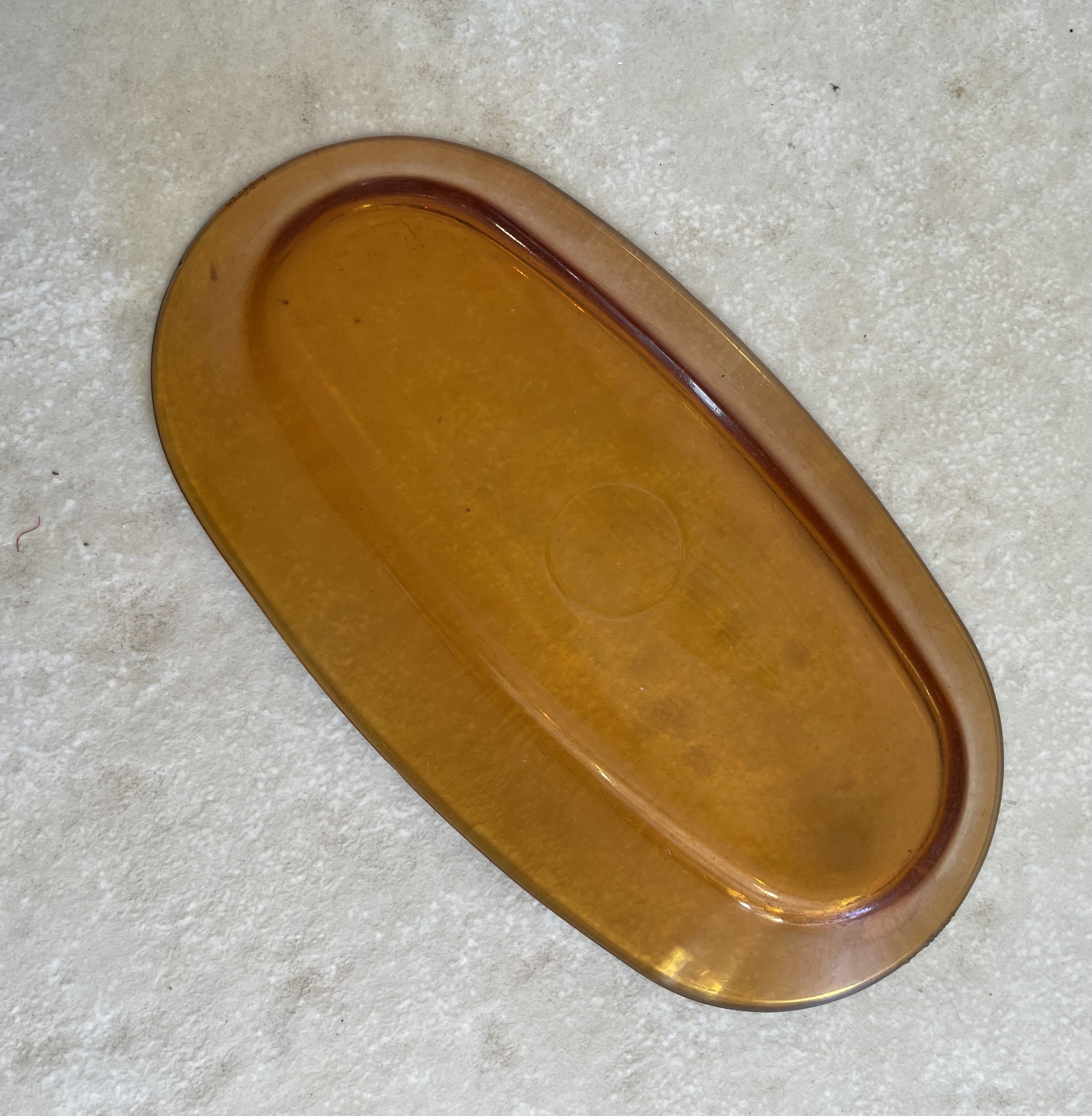 Ravier oval en verre orangé 21 cm De My Byzance Broc