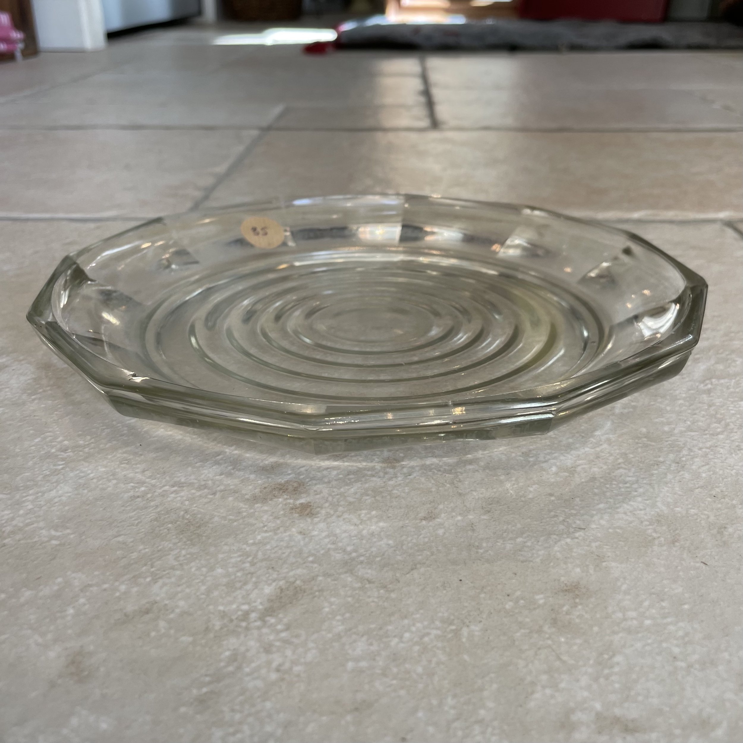 Petit plat rond en verre transparent épais D23 cm De My Byzance Broc