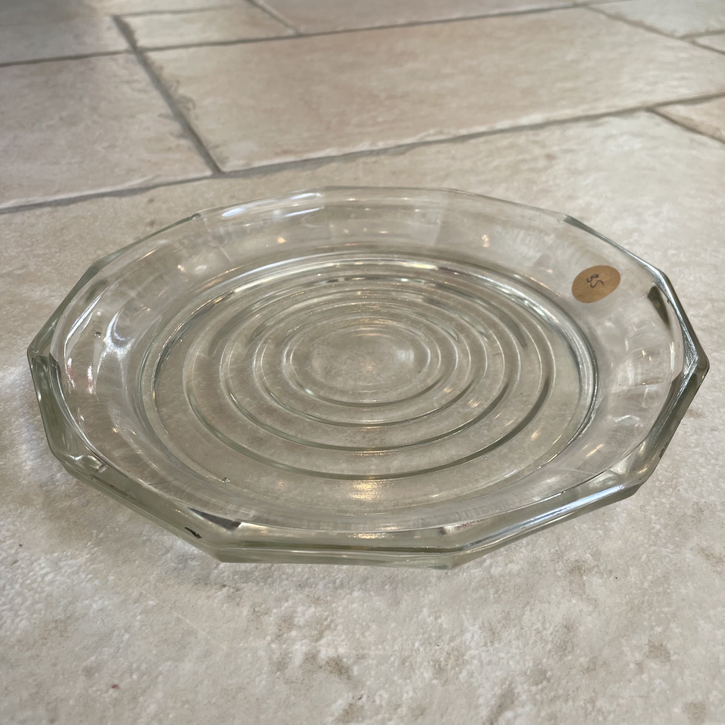 Petit plat rond en verre transparent épais D23 cm De My Byzance Broc