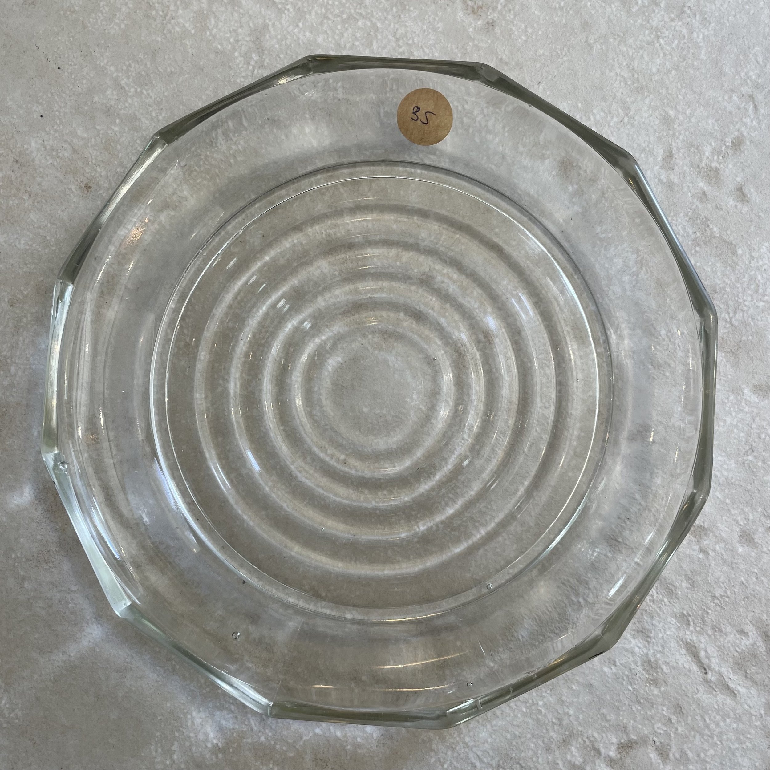 Petit plat rond en verre transparent épais D23 cm De My Byzance Broc