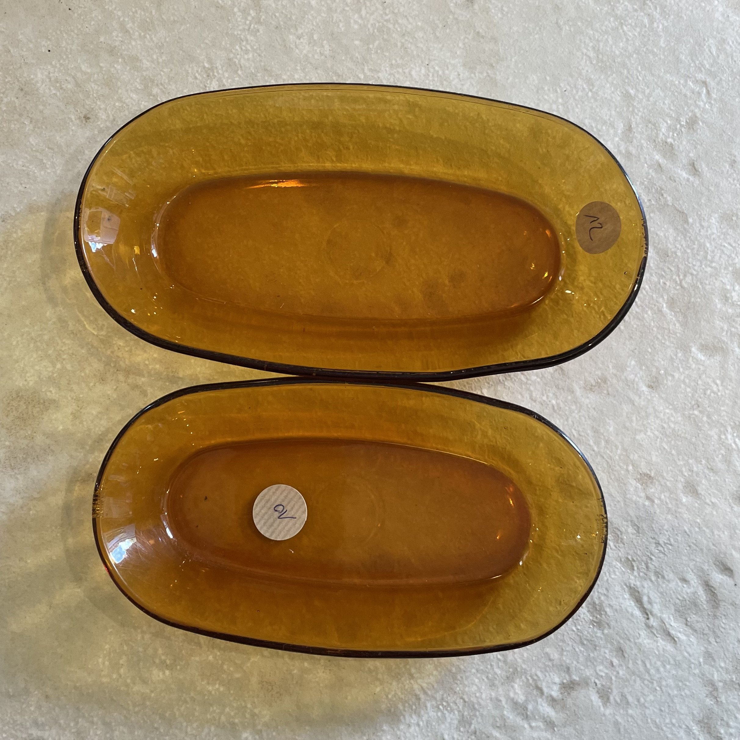 Raviers ovals en verre orangé de My Byzance Broc