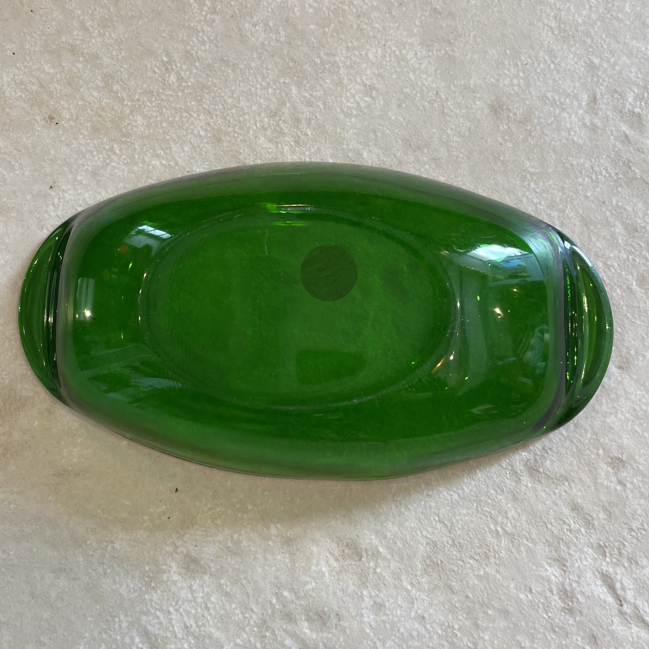 Ravier oval avec prise en verre vert de 23 cm De My Byzance Broc