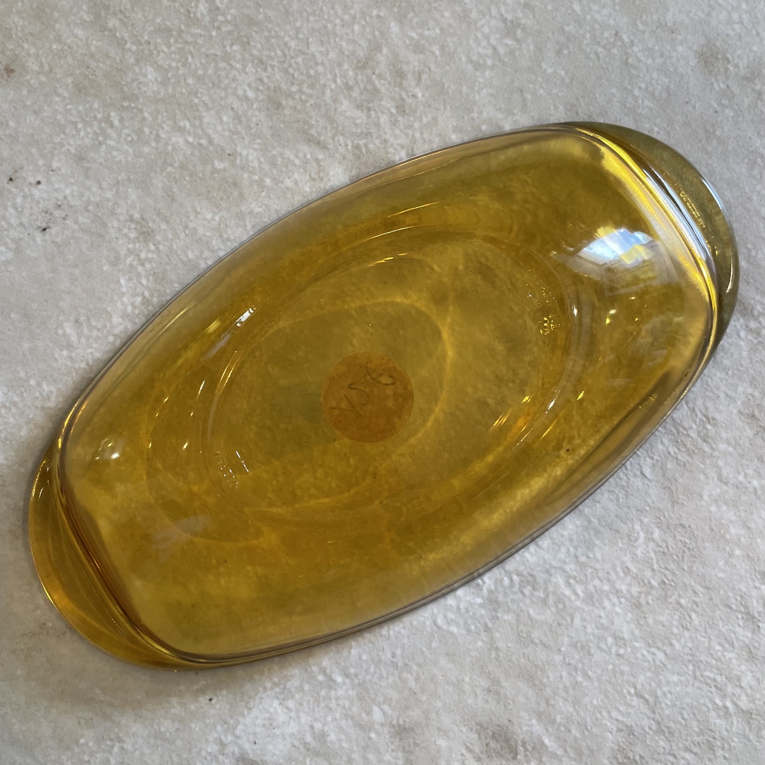 Ravier avec prise oval en verre orangé de 23 cm De My Byzance Broc