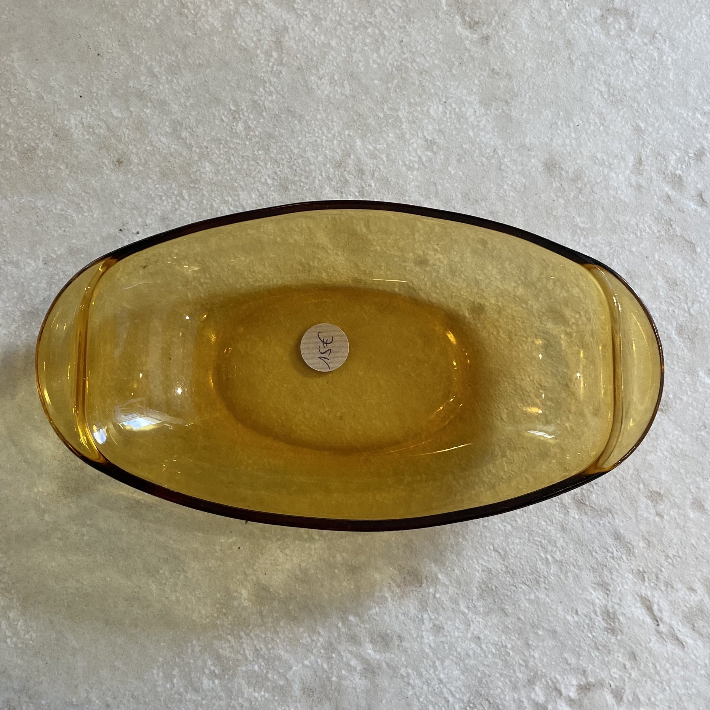 Ravier avec prise oval en verre orangé de 23 cm De My Byzance Broc